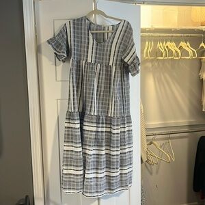 Grey striped world market dress
